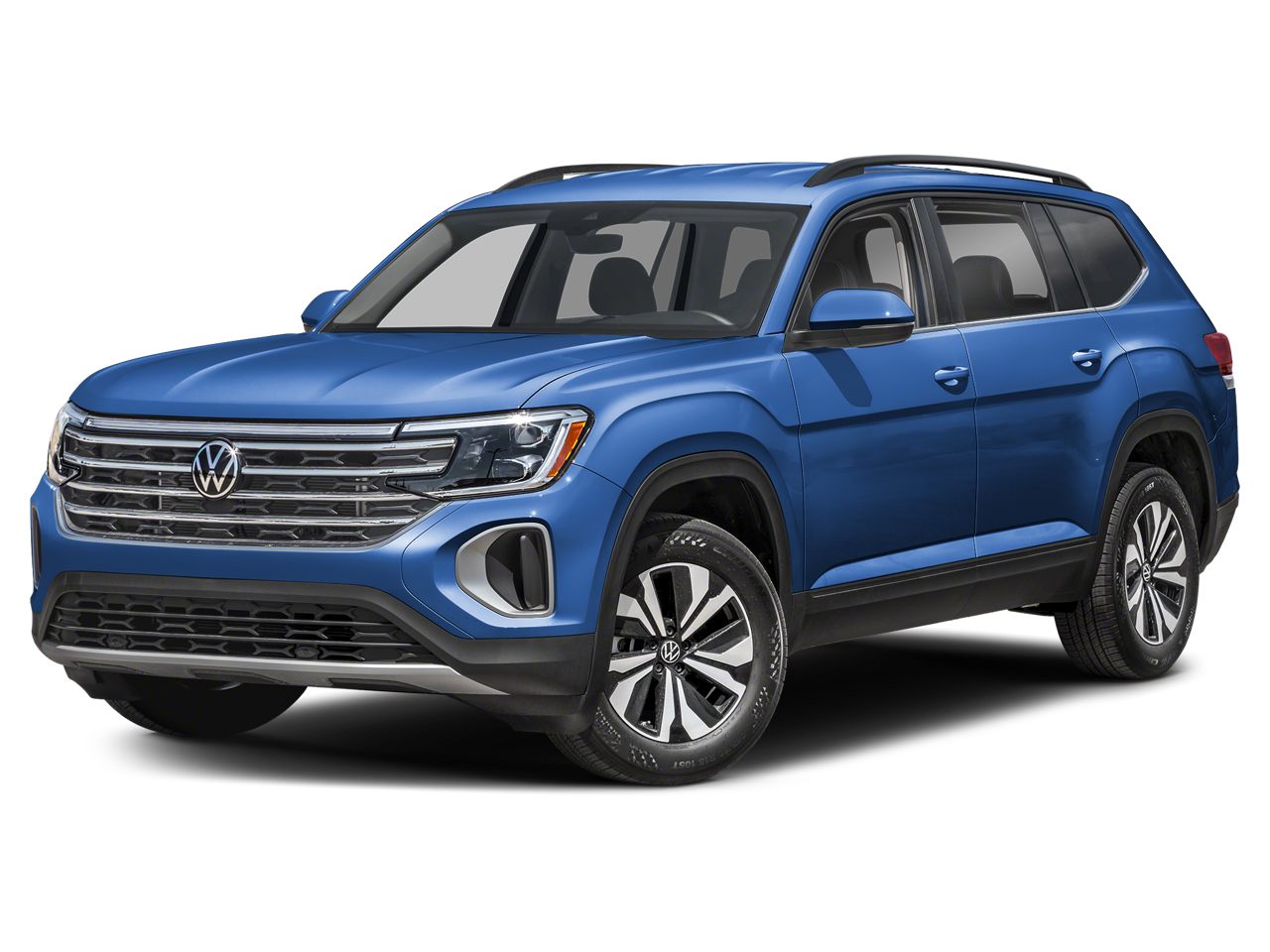 2026 Volkswagen Atlas 2.0T SE 4MOTION in Mountain Lake Blue Metallic — front three-quarter view