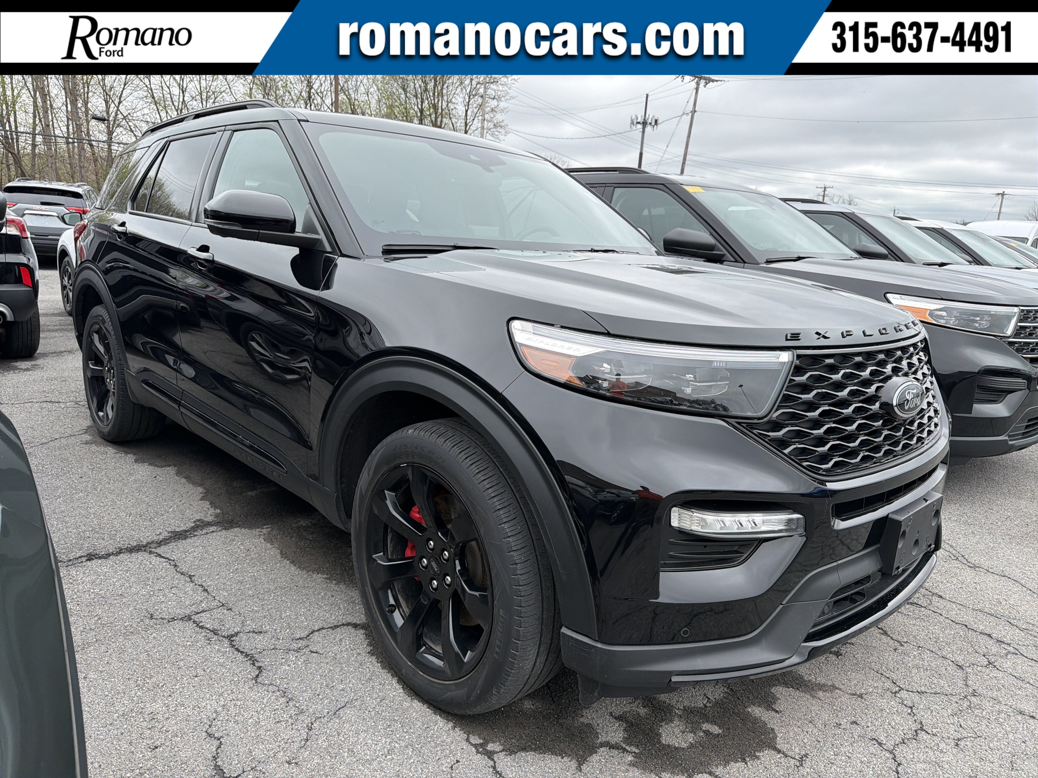 2023 Ford Explorer ST in Black — front three-quarter view