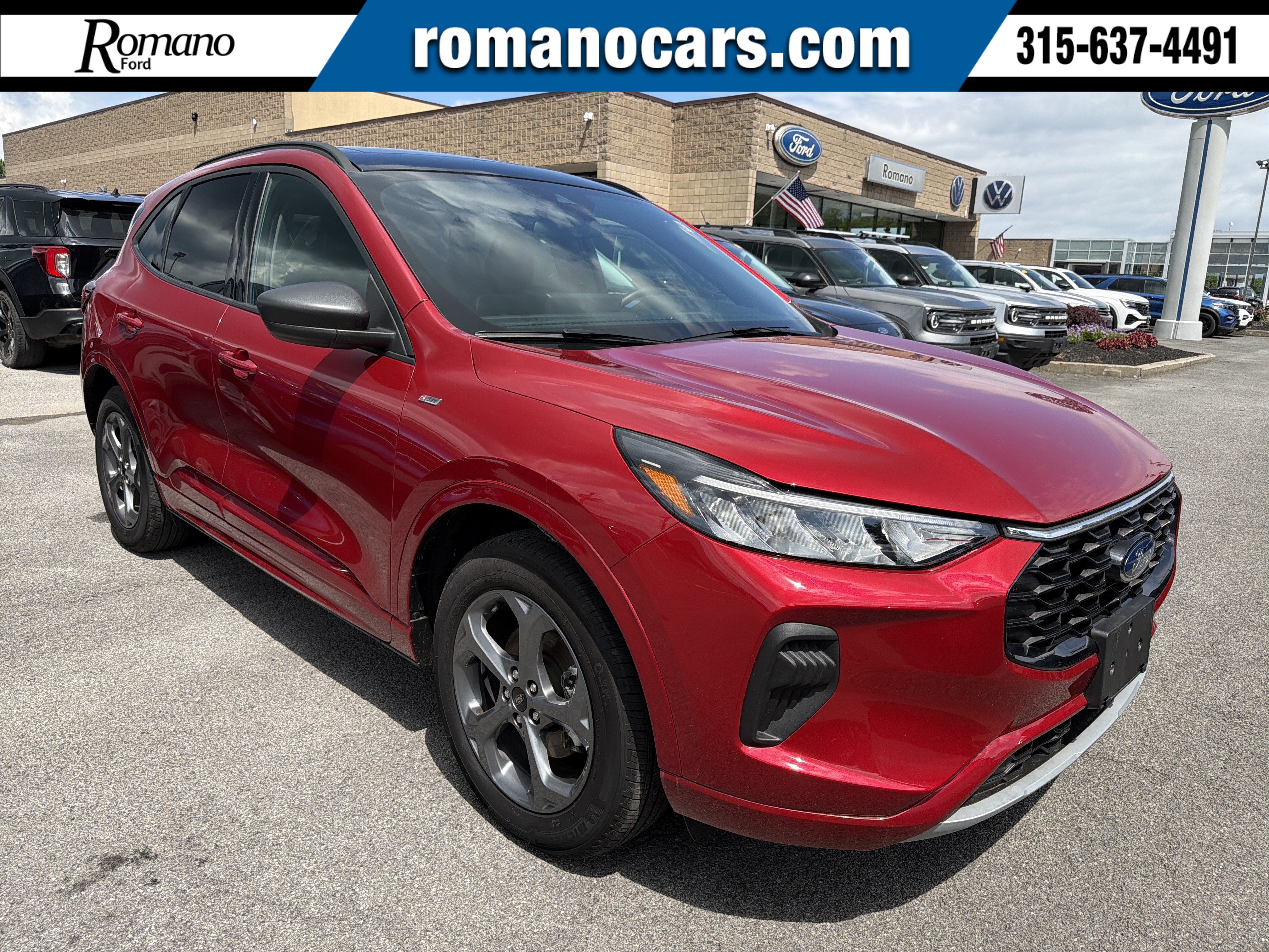 2024 Ford Escape ST-Line in Red — front three-quarter view