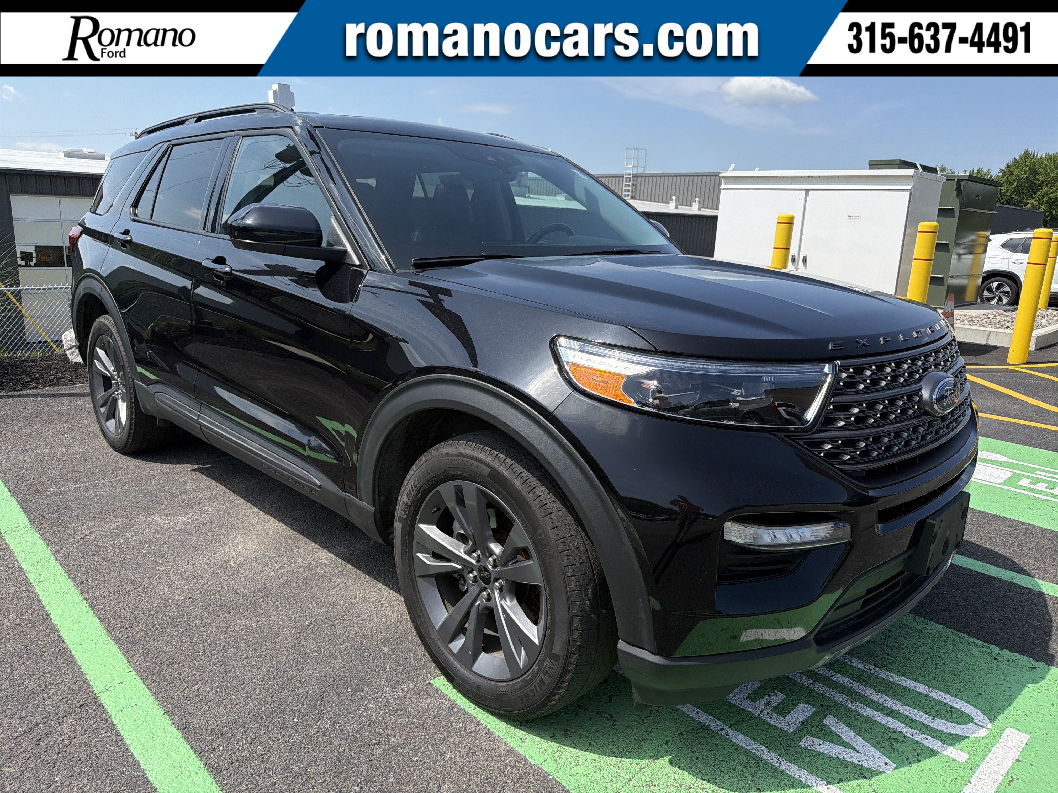 2023 Ford Explorer XLT in Black — front three-quarter view