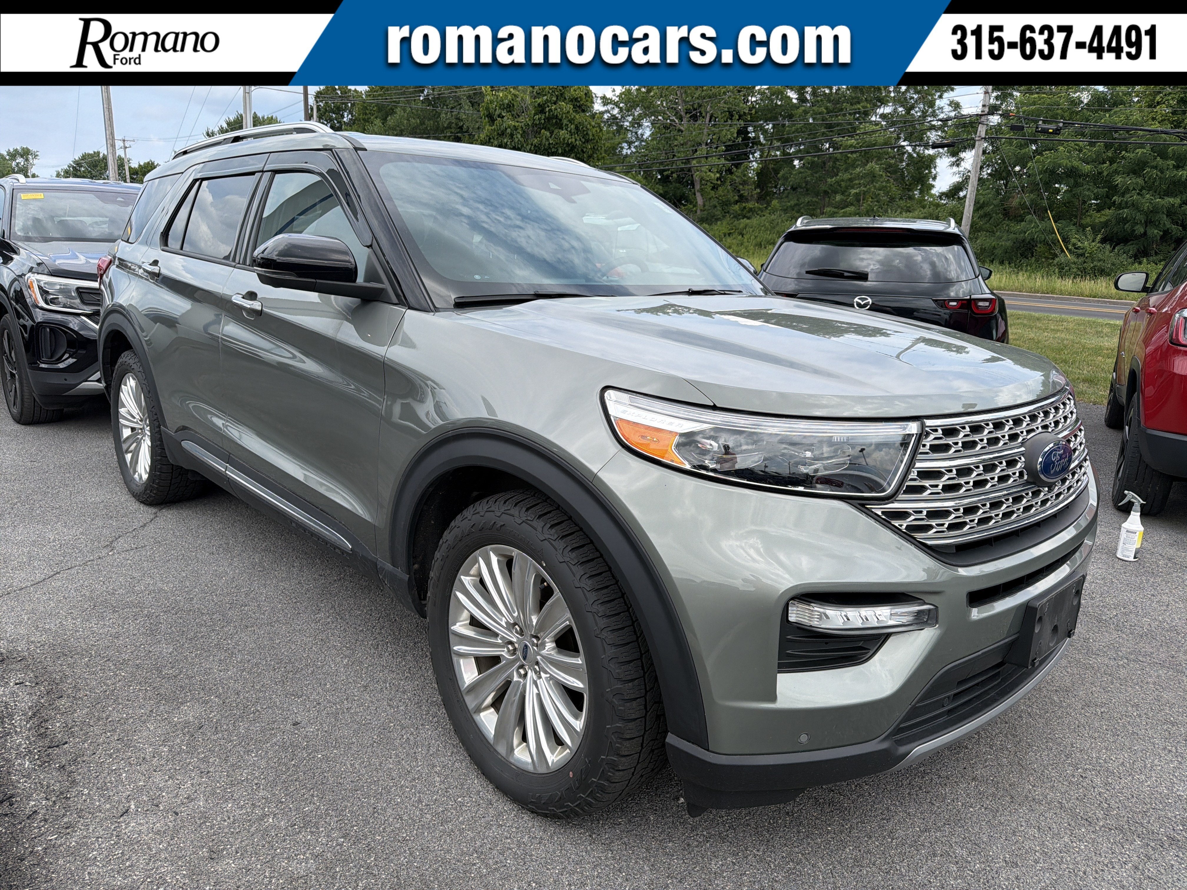2020 Ford Explorer Limited in Silver Spr — front three-quarter view