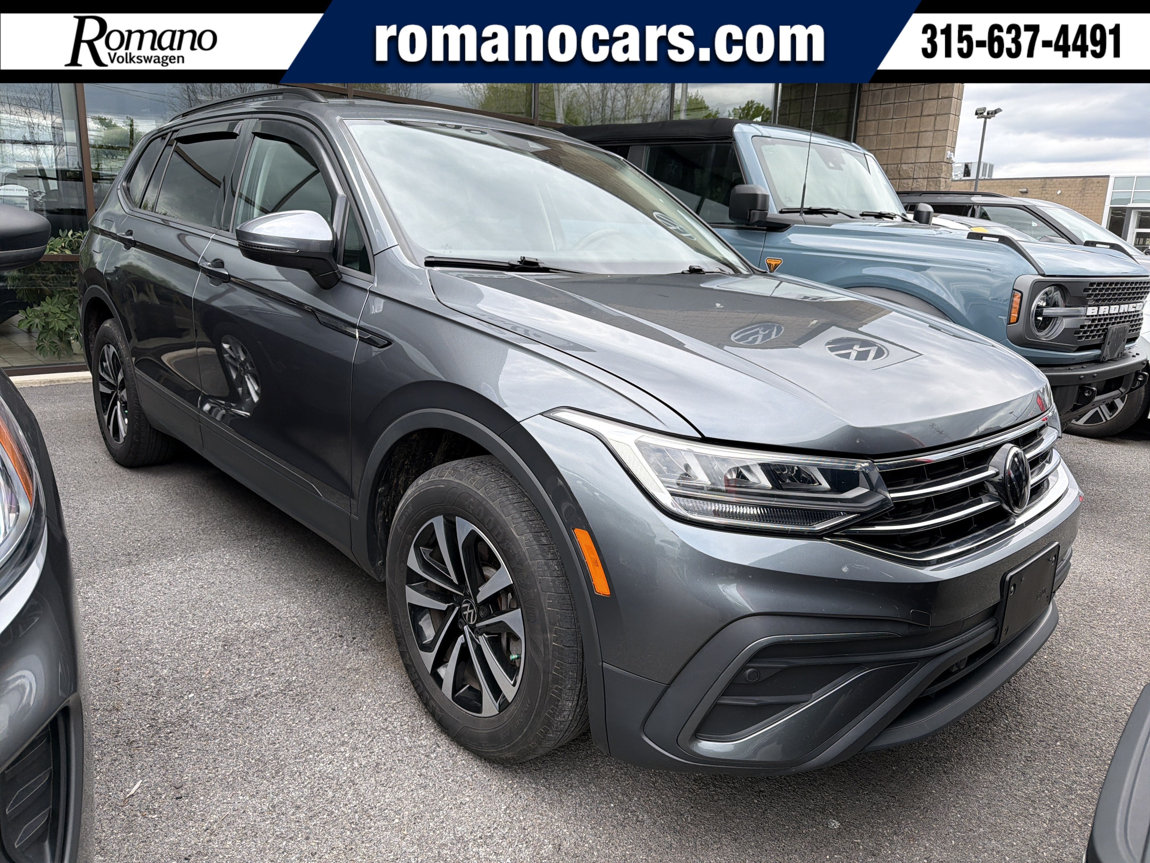 2024 Volkswagen Tiguan 2.0T S 4MOTION in Platinum Gray Metallic — front three-quarter view