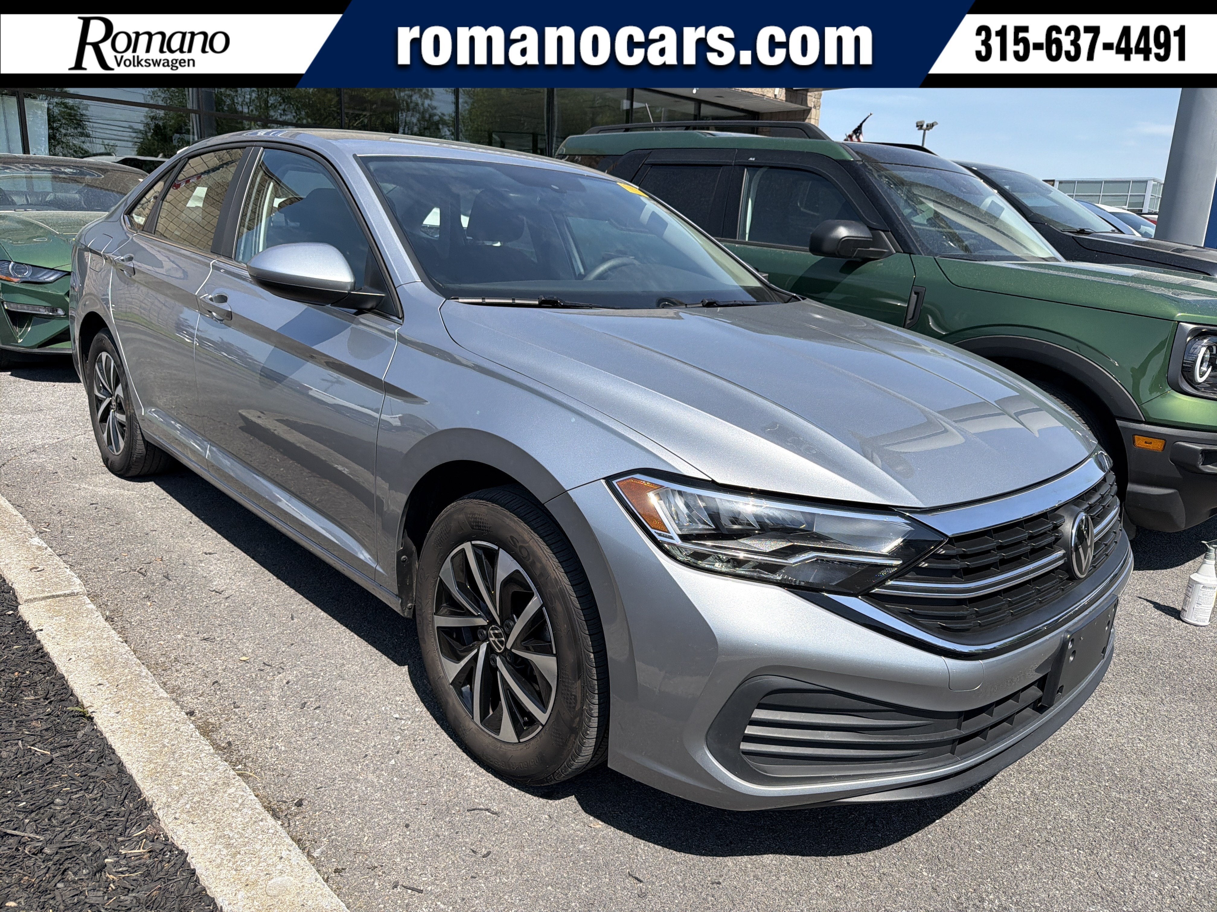 2023 Volkswagen Jetta S in Pyrite Silver Metallic — front three-quarter view